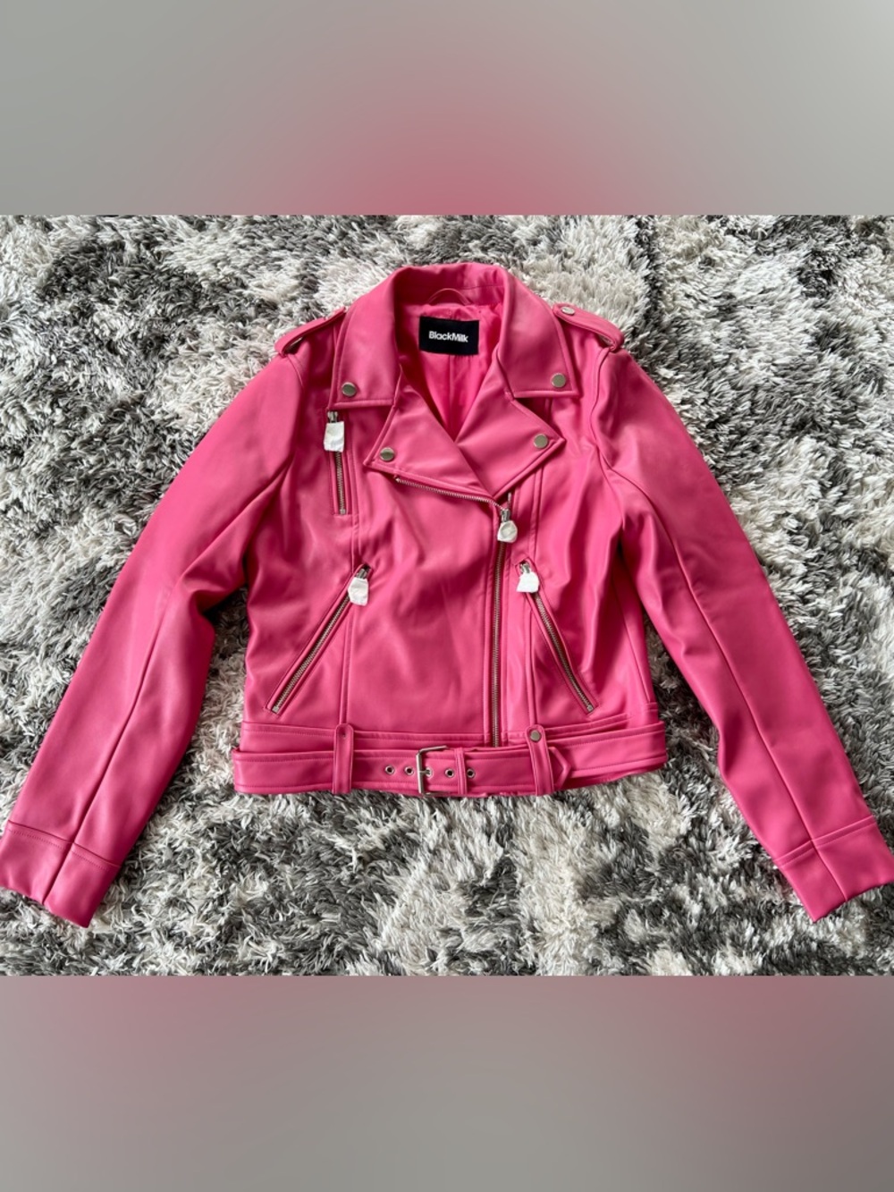 BLACKMILK Pink Moto Jacket - Size AU 10 / US 6 - NWT - Picture 2 of 8
